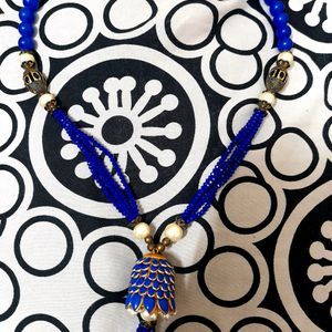 Combo Blue Necklace With Self Pendant