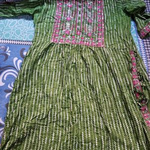 Anarkali Kurta Type Kurti Set With Pant