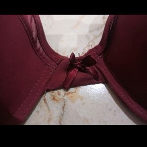 Maroon Sweetheart Bra Padded