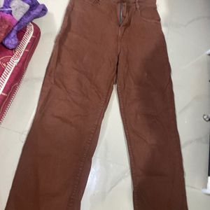 Brown Soft Material Stretchable  Jean