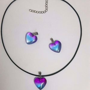 Combo Of  Bracelet And Heart Pendant With Cord