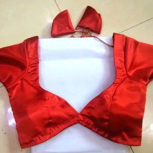 Deep neck Thin Back Strap Non Padded Blouse