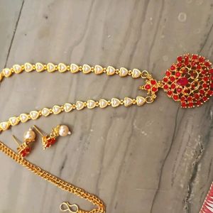 Rajwadi Pearl Necklace Set