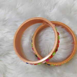 Floral Diamond Pattern Bangles