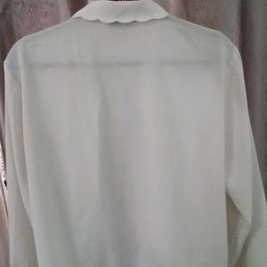 Vintage White Shirt With French Bishop Sleeves.