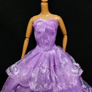 Beautiful Purple Lace Doll Dress