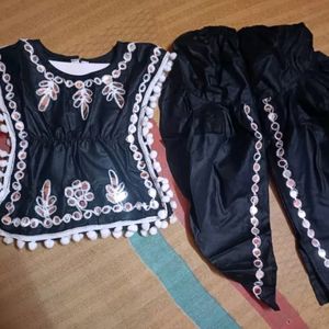 New Unused Fancy Girls Top & Dhoti Set