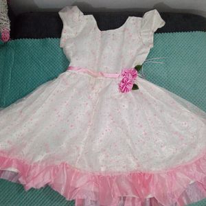 Pink N Blue Partywear Frock For Baby girl