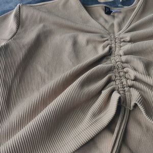 H&M Ribbed Beige Top