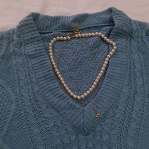 Blue Crop Sweater