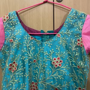 Rose N Aqua Anarkali