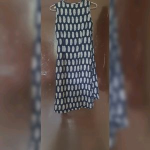 Blue Printed Kurta Sleevless