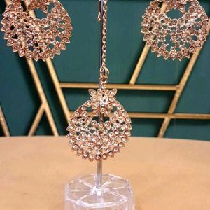 Gorgeous Gems Brass Rose Gold Jewellery Set