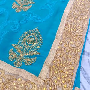 beautiful saree embroiding work