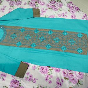 Blue And Gray Design Kurti