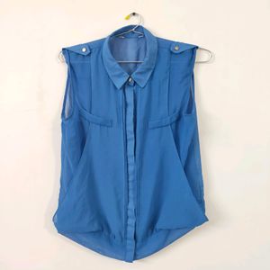 Korean imported blue shirt top