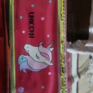 Unicorn Holographic Pencil Pouch With Led Lights