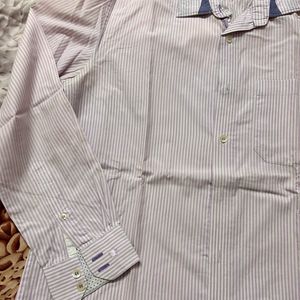 Men Pink And White Lining Shirt On Sale