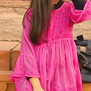 Purple women Chicken Embroidery Kurta