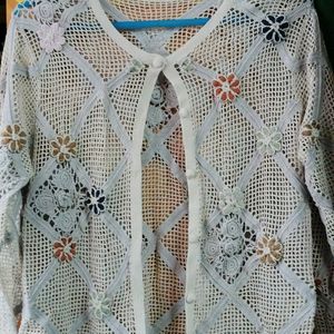 Women Lace Crochet Cardigan