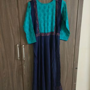 Blue Feeding Anarkali Kurta