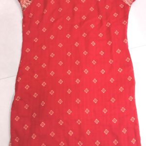 Beautiful Red Cotton Silk Kurta