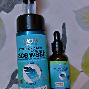 Combo Of Wow Hyaluronic Acid Face Wash And Serum