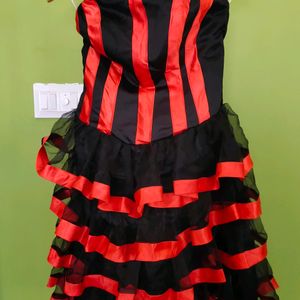 Flared Red And Black Party  DressNew With Tag