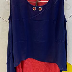 Sleeveless Navy Blue Top