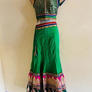 Green Designer Lehenga Choli Set