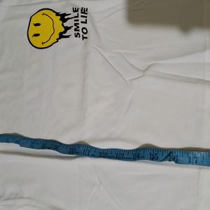 White Smiley Crop Tshirt