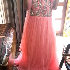 Peach Colour Party Wear Gown