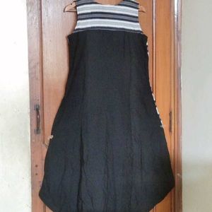 Brand New long black & white cotton kurti