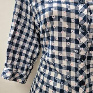 Korean Daisy Gingham Shirt.