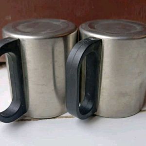 New/Unused Set Of Two Stainless Steel Mug