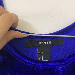 Forever 21 Blue Velvet Bodycon Dress