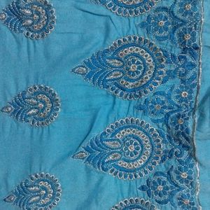 A Sky Blue Pure Cotton Suit Set Dupatta Legging