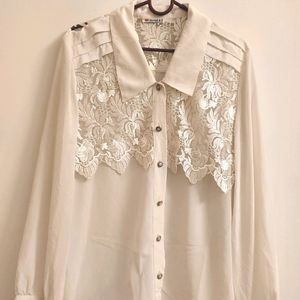 Korean Office Wear Lace Tops