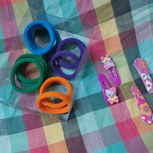 12 colorful rubber bands 2 pairs tic tac pin