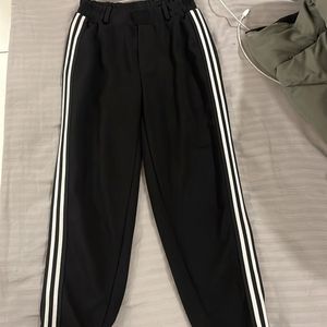 Black And White Striped Joggers