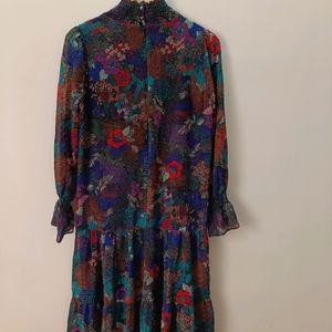 Georgette Printed High Neck Dress