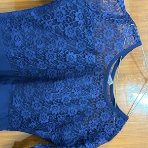 Blue Gown With Net Work