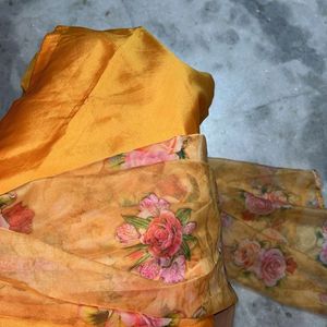 Organza Yellow Kurta Pant & Dupatta Set