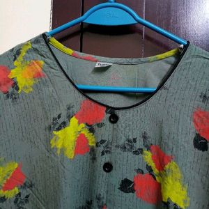 Charcoal Floral Kurti