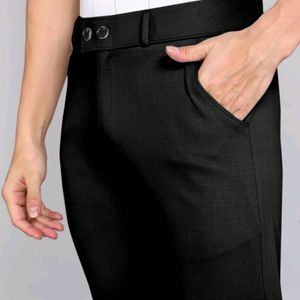 Relaxed Men Black Trouser (Stretchable) 34 Size