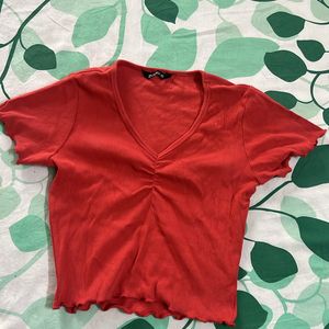 Cherry Red Crop Top