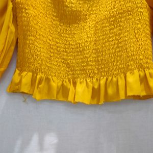 Yellow Mustard Crop Top (Stretchable)