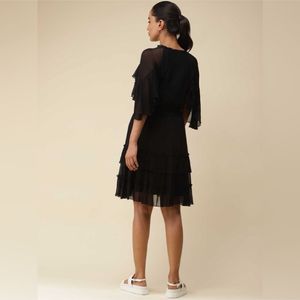 Label Ritu Kumar Black Tie-UpShort Dress