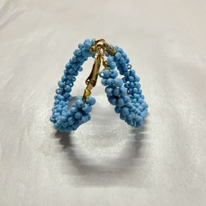 Light Blue Beads Hoop Earring