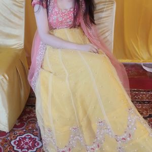 New Yellow And Pink Lehenga